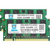 CetKing 4gb (2X2GB) Pc2 5300 Sodımm Ram Ddr2 667MHZ 2rx8 2gb Ddr2 5300S Pc2 666MHZ Bellek 200-PIN Cl5 1,8V Not Defteri Imac, Mac Mini, Macbook, MacBook Pro, Intel Için