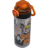 CetKing 500ML Naruto Yumuşak Silikon Pipetli Kulplu Kilitlenebilir Su Matarası
