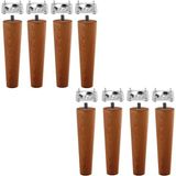 CetKing Adet Ahşap Ayak 15 cm Açık Meşe M8 Civatalı Bağlantı Aparatlı Dolap Mobilya Koltuk Kanepe Destek Ayağı Ayakları