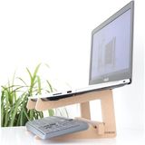 CetKing Ahşap Laptop Standı - 13" - 14" Boyutlarındaki Laptoplar ile Uyumlu - Laptop Yükseltici