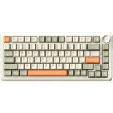 CetKing Ajazz AK820 Max 8000MAH Batarya, Dinamik Rgb, Hot-Swap 3 Modlu Mekanik Klavye Oyun Klavyesi, Bluetooth / 2.4g Kablosuz/type-C Kablolu (AK820 Max - Cream Orange - Flying Fish Switch)