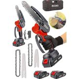 CetKing Alman 148 Vf 10 AH%100 Kömürsüz Motor Akülü Dal Kesme Budama Testere Bıçkı Makinesi 15 cm Kırmızı