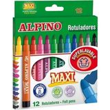 CetKing Alpino Maxi Keçeli Kalem Jumbo Keçe Uçlu Kalem 12 Renk 12'li