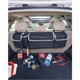 CetKing Bagaj Organizer – Koltuk Arkası Askılı Oto Düzenleyici, 4 Bölmeli Dayanıklı Depolama Çantası, Siyah (90X25X12 Cm)