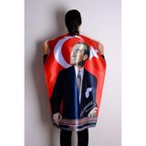 CetKing Bayrak Atatürk Baskılı Türk Bayrağı 70X105 cm Raşel Kumaş Dijital Baskı