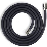 CetKing Black Paslanmaz Kopmaz Patlamaz Kaliteli Pvc Duş Hortumu - Yüksek Kaliteli Lüx Duş Spirali - Tüm Duş Setleri/duş Başlıkları ile Uyumlu (G1/2) - 150CM Siyah