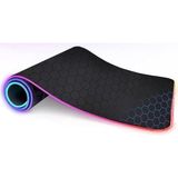 CetKing Boy Xxl 80X30CM Mavi Petek Dilim Ritim Desenli Rgb LED Işıklı Gaming Gamer Oyuncu Mouse Pad Kaymaz Kauçuk Taban - Altın