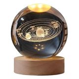 CetKing Cam Gece Lambası Küre Kristal Renk Değiştiren LED Işıklı Dekoratif Hediyelik (Gezegenler)