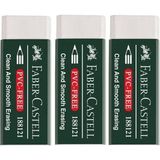 CetKing Castell Pvc Free No:20 Büyük Boy Beyaz Silgi 3 Lü