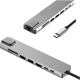 CetKing CF10 Macbook Uyumlu Type-C™ To 4K HDMI 2* Type-C 2* USB 3.0 Ethernet Lan 2* Sd 8ın1 Çevirici Hub Adaptör
