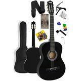 CetKing CG-270BK Siyah Klasik Gitar 4/4 Yetişkin Boy Sap Ayarlı Full Set