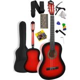 CetKing CG-270RD Kırmızı Renk Klasik Gitar 4/4 Yetişkin Boy Sap Ayarlı Full Set