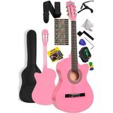CetKing CG-395PK Pembe Renk Kesik Klasik Gitar 4/4 Yetişkin Boy Sap Ayarlı Full Set
