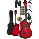 CetKing CG-395RD Kırmızı Renk Kesik Klasik Gitar 4/4 Yetişkin Boy Sap Ayarlı Full Set