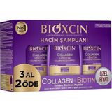 CetKing Collagen & Biotin Hacim Şampuanı | 3 x 300 ml | Ince Telli ve Hacimsiz Saçlar Için | Hidrolize Kolajen + Biotin + Biocomplex B11