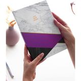CetKing Color Mermer Defter Çizgili Mor 17X24CM