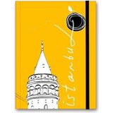 CetKing Color Renkli Istanbul Defter Çizgili Lastikli Galata