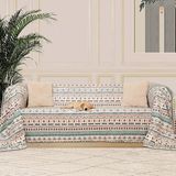 CetKing Concept Softmicro Boho Etnik Desenli Mikrofiber Koltuk Örtüsü ve Şalı, Kaymaz Turkuaz 180X300 cm