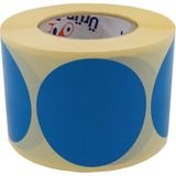 CetKing Daire Renk Baskılı Çap Etiketi 50MM x 50MM Ölçülerinde Yuvarlak Çıkartma Sticker 500 Adet Kendinden Yapışkanlı Rulo Etiketi Barkod Yazıcılar ile Uyumlu 40MM Kuka Kağıt Bazlı Etiket (Mavi)