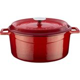 CetKing Döküm Yuvarlak Tencere, Trendy, 28 Cm, 6.71 L Hacim, Kırmızı