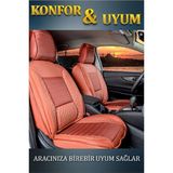 CetKing Egea Cross ile Uyumlu Lüx Deri Oto Koltuk Kılıfı Ön Arka Takım Safir Tarçın