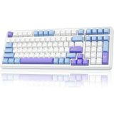 CetKing F99 3 Modlu Rgb Hot Swap Mekanik Linear Graywood V3 Switch Kablosuz Makrolu Klavye Lila