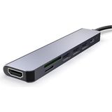 CetKing Fc-17 Type-C To 3*usb 3.0 4K Ultra Hd HDMI Sd Tf Kart Girişli 7ın1 Çevirici Hub Adaptör