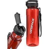 CetKing Fiftyfifty Pipetli 1000ML -Büyük Boy- Tritan Su Matarası Kırmızı