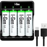 CetKing G427 4'lü Pil Şarj Aleti + 4 Adet Aa 2700 Mah Kalem Pilli Set 1.2V Ni-Mh