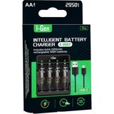 CetKing G429 4'lü Pil Şarj Aleti + 4 Adet Aa Pro 2950 Mah Şarjlı Kalem Pilli Set