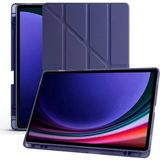 CetKing Galaxy Tab S10 Plus X820 12.4 Inç Uyumlu Tablet Kılıfı – Kalemlikli, Katlanabilir Smart Cover, Stand Özellikli, Darbe Emici Arka Koruma, Ince ve Hafif Tasarım (Lacivert)