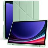 CetKing Galaxy Tab S9 Plus X810 / S9 Fe Plus X610 12.4 Inç Uyumlu Akıllı Tablet Kılıfı – Katlanabilir Kapaklı, Kalemlikli, Stand Fonksiyonlu, Smart Cover Otomatik Uyandırma (Açık Yeşil)