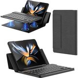 CetKing Galaxy Z Fold 5/6/7 ile Uyumlu Standlı Bluetooth Klavyeli ve Keyboard Kapak, Siyah-Karbon