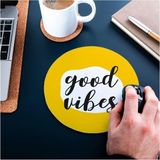 CetKing Good Vibes Tasarımlı Yuvarlak Mouse Pad 20 x 20 cm - Altın