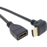 CetKing HDMI Dişi Erkek Uzatma 90 Derece Dirsek Kablosu 0.5 Metre
