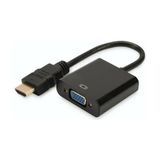 CetKing HDMI To VGA Kablo Çevirici Dönüştürücü Görüntü Siyah