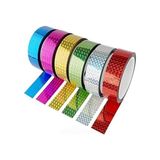 CetKing Hologram Bant 6 Renk 1 Paket 18MM x 3 Metre Yaldızlı Metalik Desenli Fosforlu Hologram Bant Hobi Tasarım