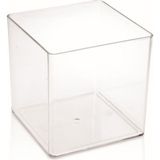CetKing Home Küp Saksı 2,8 Litre 15 cm Şeffaf Kristal Saksı Şeffaf Küp Saksı Şeffaf Saksı Şeffaf