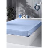 CetKing Home Örme Penye Lastikli Çarşaf, Battal Çift Kişilik, Açık Mavi, Pamuk-Elastan 230 G/m2