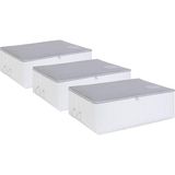 CetKing Home Textile 3'lü Büyük Boy Gri Renk Stuff & Things Baza Altı Hurç Set