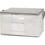 CetKing Home Textile Büyük Boy Pvc Pencereli Gri Çizgili Stuff & Things Hurç 60 x 43 x 35 cm