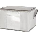 CetKing Home Textile Orta Boy Pvc Pencereli Gri Çizgili Stuff & Things Hurç 45 x 40 x 30 cm