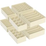 CetKing Iç Çamaşırı Düzenleyici 8'li Set, Çekmece Düzenleyici, Katlanabilir, Elbise Dolabı, Saklama Kutusu, Kumaş Kutular, Saklama, Sütyen, Çorap, Kravat Için, Bej RUS008M01