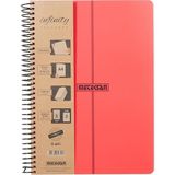 CetKing Infinity Primary Serisi, A4, 7 Konulu (5 Kareli, 2 Çizgili) 210 Yaprak Pp Kapaklı Spiralli Defter, Kırmızı