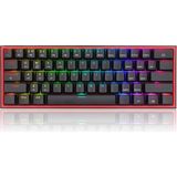 CetKing K616 Fizz Pro% 60 3 Modlu Kablolu, 2.4ghz Kablosuz, Bluetooth Mekanik Oyun Klavyesi, 61 Tuşlu Kompakt W/siyah Renkli Tuş Kapakları, Doğrusal Kırmızı Anahtar, Pro Sürücü/yazılım Destekli