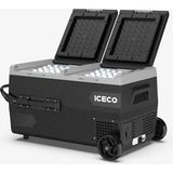 CetKing K95D 12/24VOLT 95 Litre Akülü/kablolu/çift Bölmeli Kompresörlü Tekerlekli Outdoor Oto Buzdolabı/dondurucu (Akü Dahil Değildir)