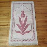 CetKing Lüks Sönil Kaliteli Seccade Lale Desenli Yumuşak, Tesbih Hediyeli (Pembe)