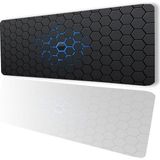 CetKing Mavi Siyah Altıgen Desenli Kaymaz Gaming Oyuncu Masaüstü Dikişsiz Klavye Mouse Pad 32X70CM - Altın
