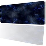 CetKing Mavi Siyah Petek Desenli Kaymaz Gaming Oyuncu Masaüstü Dikişsiz Klavye Mouse Pad 32X70CM - Altın