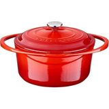 CetKing Metal Heritage Serisi - Döküm Tencere, Yuvarlak, 20 Cm, Kırmızı